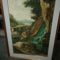 Stampa "Paesaggio con grande cascata" 