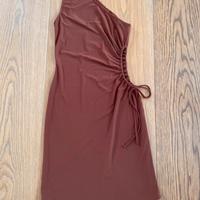 Vestito Bershka mono spalla - Tg. S - marrone -