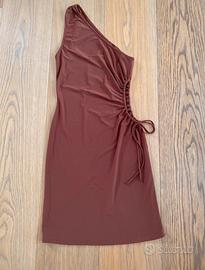 Vestito Bershka mono spalla - Tg. S - marrone -
