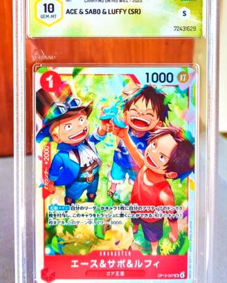 carta graad 10 ace-sabo-luffy SR OP13-007 JAP
