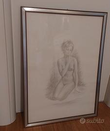 Disegno Giuseppe Tarantino 1972 - nudo femminile 