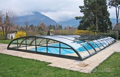 Copertura piscina trasparente 4.5x8.55m Alukov