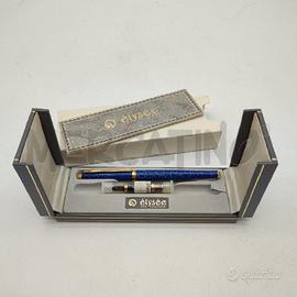 PENNA A SFERA ELYSEE BLU MARMORIZZATA CON CAMBIO P