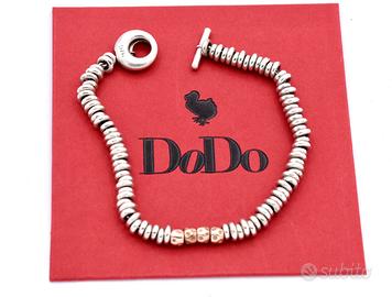 dodo bracciale rondelle granelli rosa argento oro