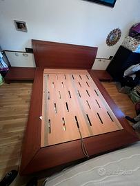 Letto matrimoniale contenitore in LEGNO MASSICCIO