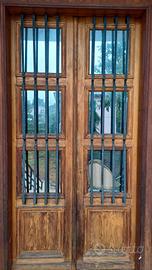 PORTA DOPPIA IN LEGNO CON INFERRIATE IN FERRO