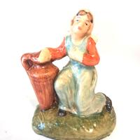 Presepe 10 cm donna anfora in ginocchio CARTAPESTA