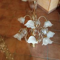 lampadario 12 luci ottonato 