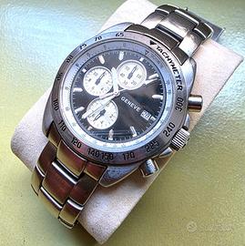 Orologio Geneve da polso nero al quarzo tachimetro
