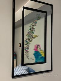 Elegante quadro specchio dipinto a mano