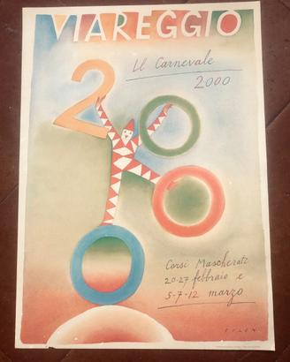 Manifesto Folon per Carnevale Viareggio 2000