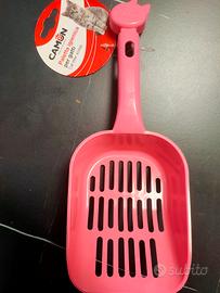 Paletta lettiera gatto rosa nuova