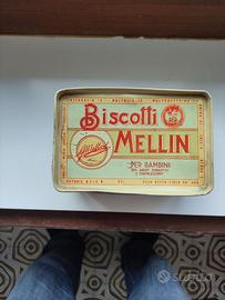 Biscotti Mellin scatola anni '50 in metallo