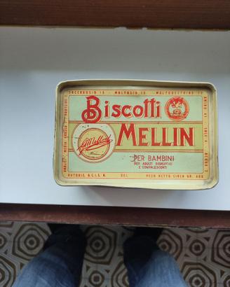 Biscotti Mellin scatola anni '50 in metallo