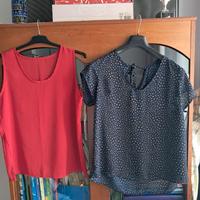2 pezzi top rosso L/XL seta e camicia tg 44  1 top