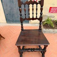 Sedie a rocchetto barocco in noce  inizio XVIII
