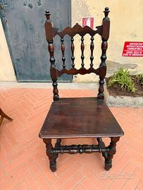 Sedie a rocchetto barocco in noce  inizio XVIII