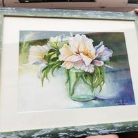 Quadro originale “Peonie in vaso”