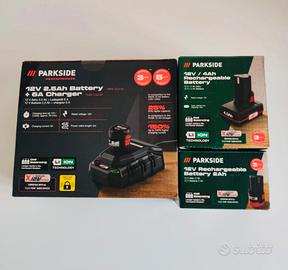 Lotto batterie e Caricabatterie 12v Parkside Nuovi