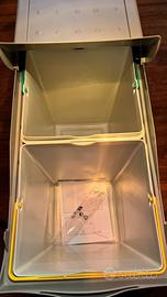 Pattumiera in plastica scorrevole con 2 scomparti