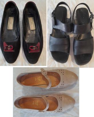 3 paia scarpe sandali donna pelle