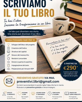 Scriviamo il tuo libro!  scrivi la tua idea!