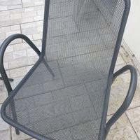 SEDIE DA GIARDINO ACCIAO ZINCATO GRIGIO SCURO