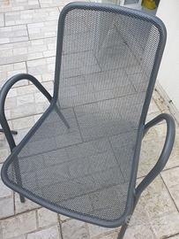 SEDIE DA GIARDINO ACCIAO ZINCATO GRIGIO SCURO