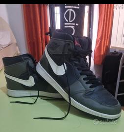 scarpe nike Air jordan 1 mid olive black 
