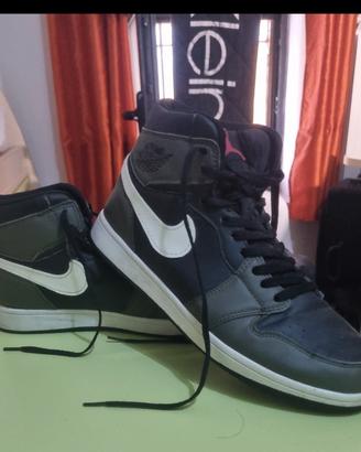 scarpe nike Air jordan 1 mid olive black 
