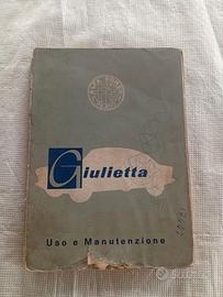 Alfa Romeo Giulietta Sprint Spider SS Uso Manutenz