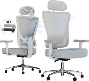 Sedia da ufficio / gaming Devoko white/grey NUOVO