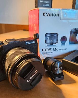 Reflex Canon EOS M6 Mark II + 15-45mm + adattatore