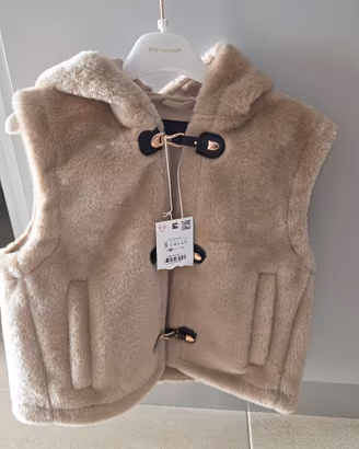 Gilet ZARA smanicato con cappuccio, NUOVO, tg S 