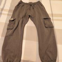 Pantaloni grigi cotone felpato cargo