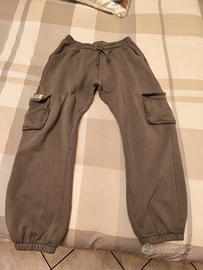 Pantaloni grigi cotone felpato cargo