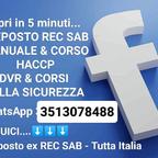 Preposto rec sab - haccp - dvr - corso - online