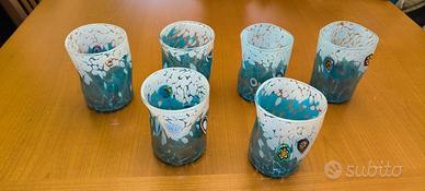 6 Bicchieri in vetro di Murano 