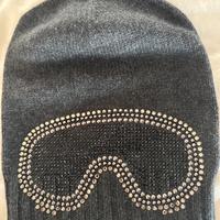 Cuffia in lana e cachemire e strass