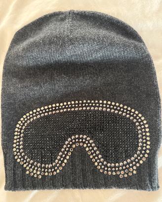 Cuffia in lana e cachemire e strass