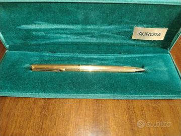 Penna Vintage Aurora Laminata Oro con Cofanetto