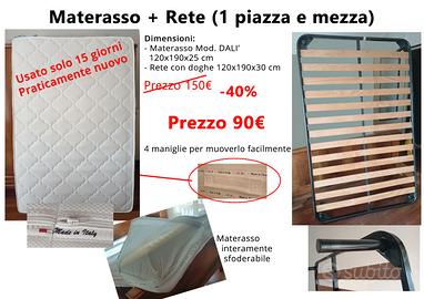 Materasso + Rete da una piazza e mezzo (120x190)