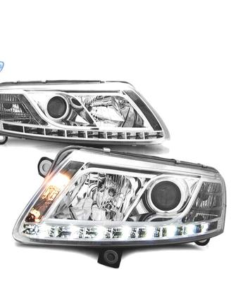 FARI AUDI A6 C6 04-08 CON DRL TRU CROMATI