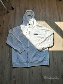 Felpa bianca stussy con la zip