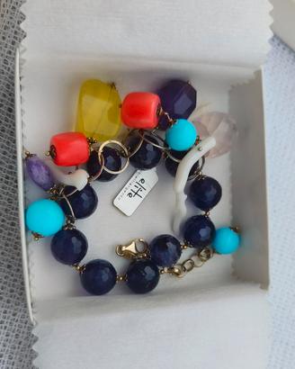 Bracciale pietre dure e rami corallo