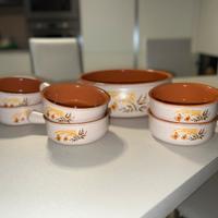 Spaghettiera grande e 6 ciotole in terracotta