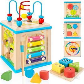 Cubo attività 7-in-1 in Legno, Giocattoli Montesso