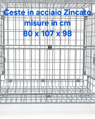 Ceste in acciaio zincato cm 107x80x98