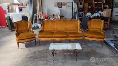 Set vintage anni '70 divano 3 posti e 2 poltrone