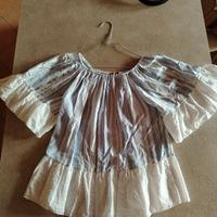 Maglia scollo all'americana in sangallo